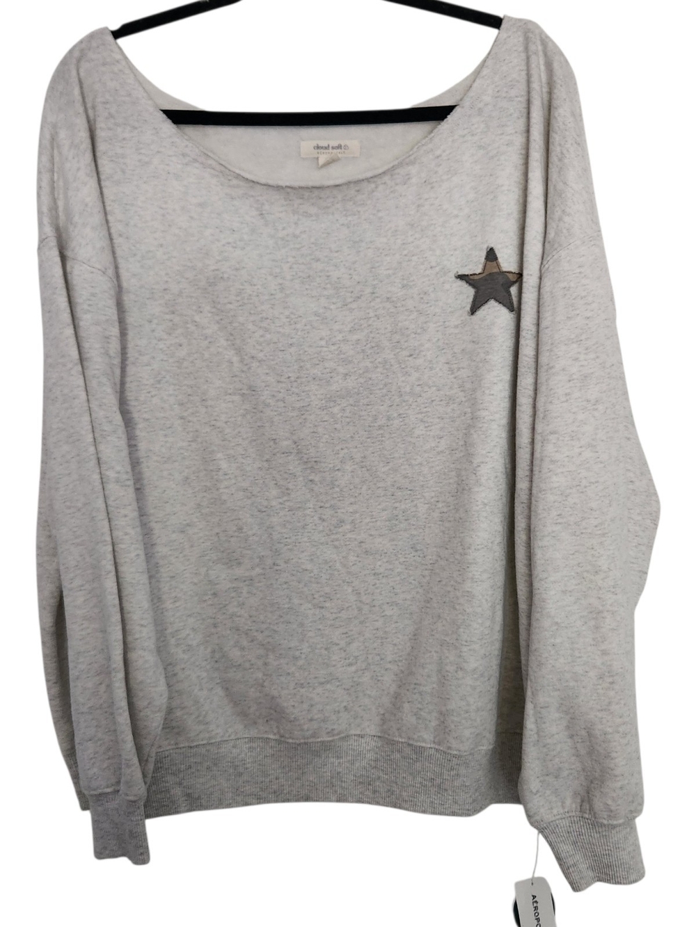 Aeropostale Cloud Soft Slouchy Shoulder Camo Star Long Sleeve Sweatshirt XXL